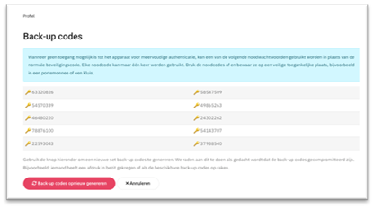 014 Oplossing BackupCode Printen